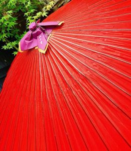 japanese red umbrella