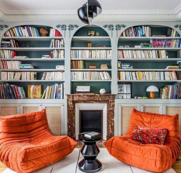 how to organize home library books